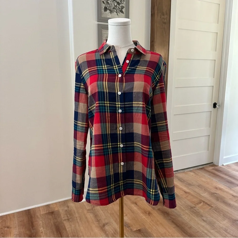 Evy’s Tree Women’s Small "The Amy" Red Plaid Button-up Cotton Preppy Shirt - Picture 2 of 7